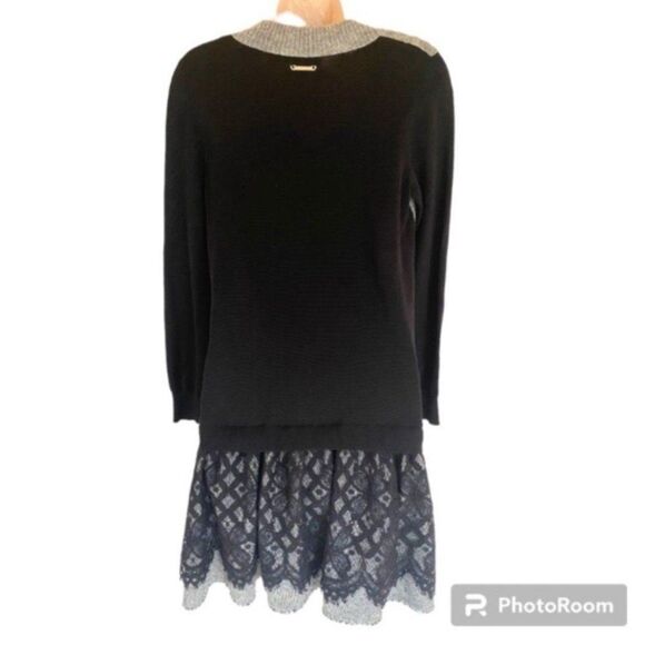 Twin-Set Wool Lace Sweater Dress Tunic S Romantic Cottagecore Italian Designer - Picture 4 of 8